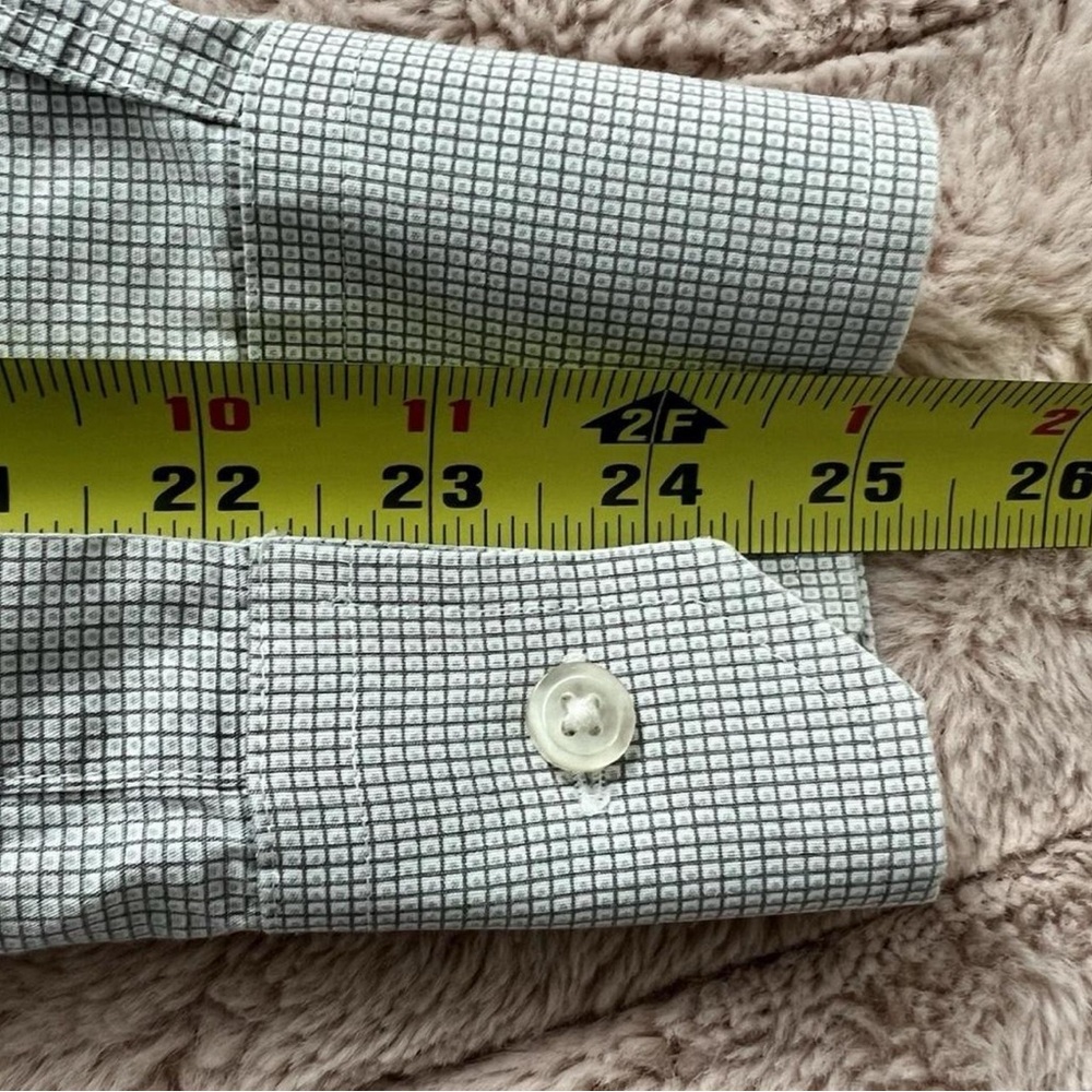 Banana Republic Non-Iron Slim Fit Dress Shirt Men’s Small | Gray Micro-Check‎ - Picture 4 of 7